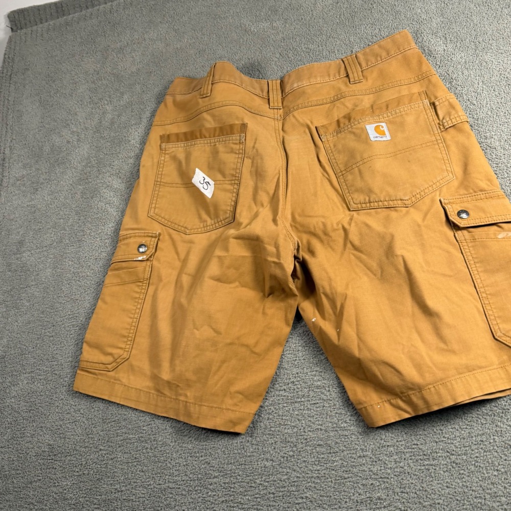Carhartt Mens Relaxed Fit Cargo Work Shorts Brown Cotton Ripstop Size 36